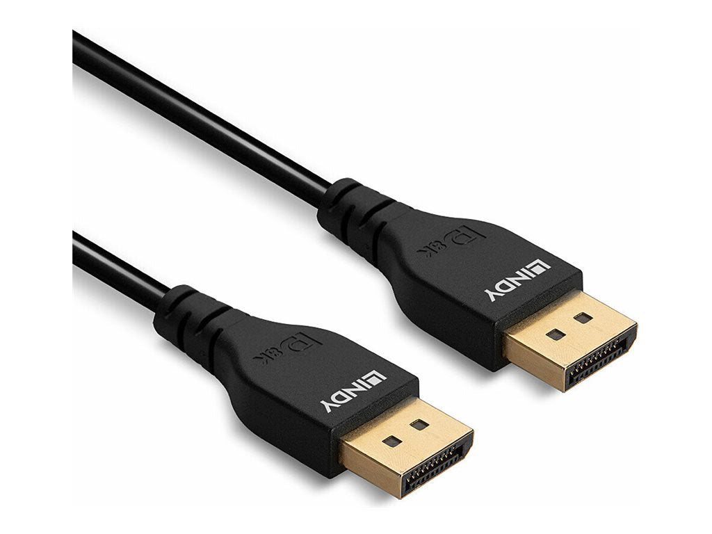 LINDY 3m DisplayPort 1.4 Kabel Slim DP-Stecker an DP-Stecker - Detailansicht der Stecker