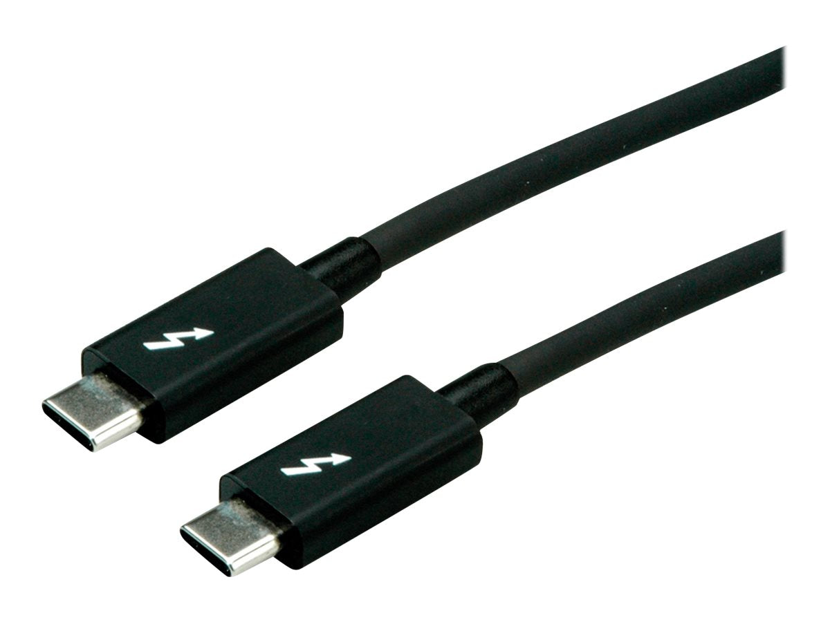 ROLINE Thunderbolt 3 Kabel Typ C ST/ST schwarz 2m Vorderansicht