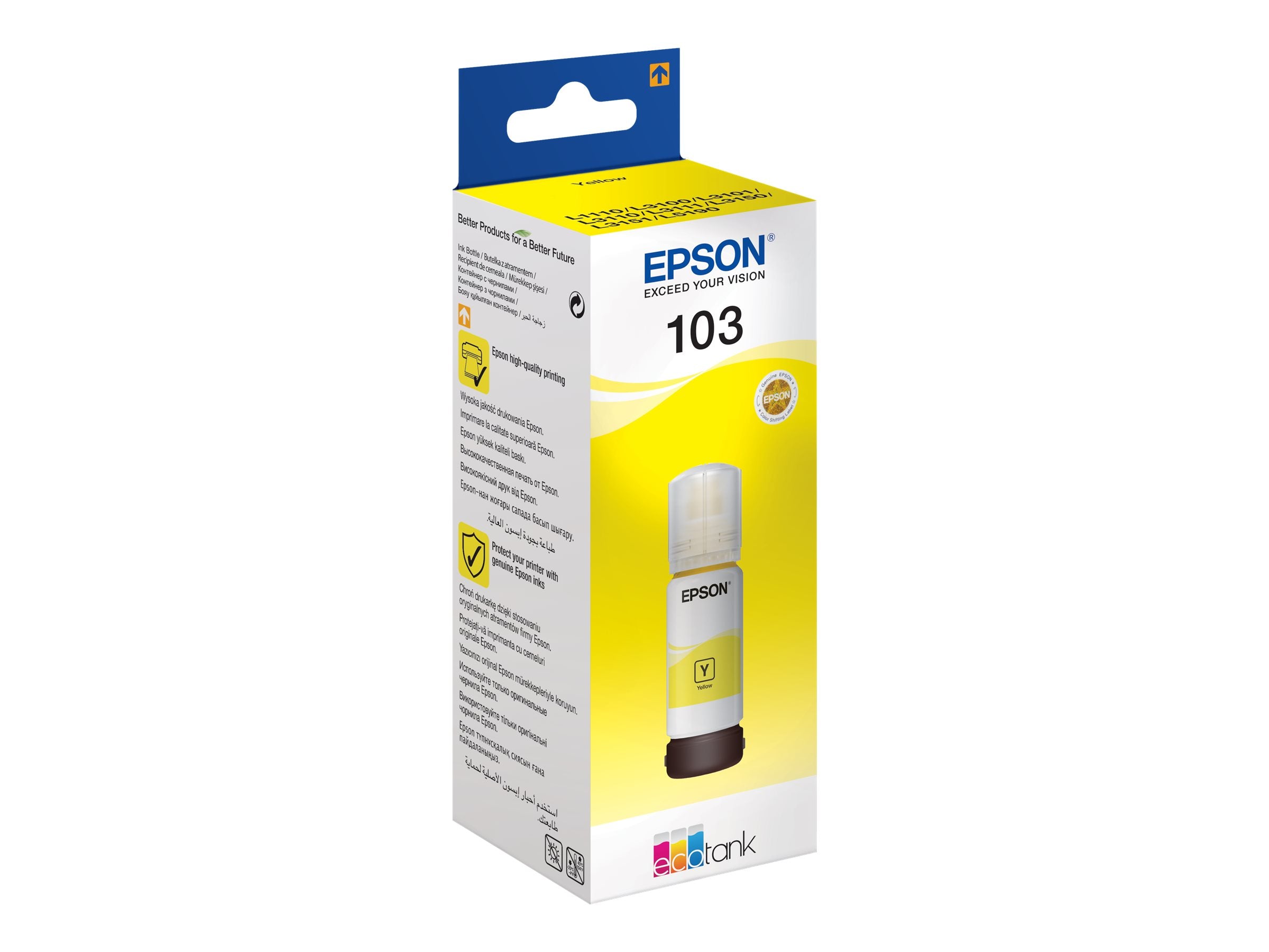 EPSON 1LB 103 EcoTank Yellow Nachfülltinte Vorderansicht