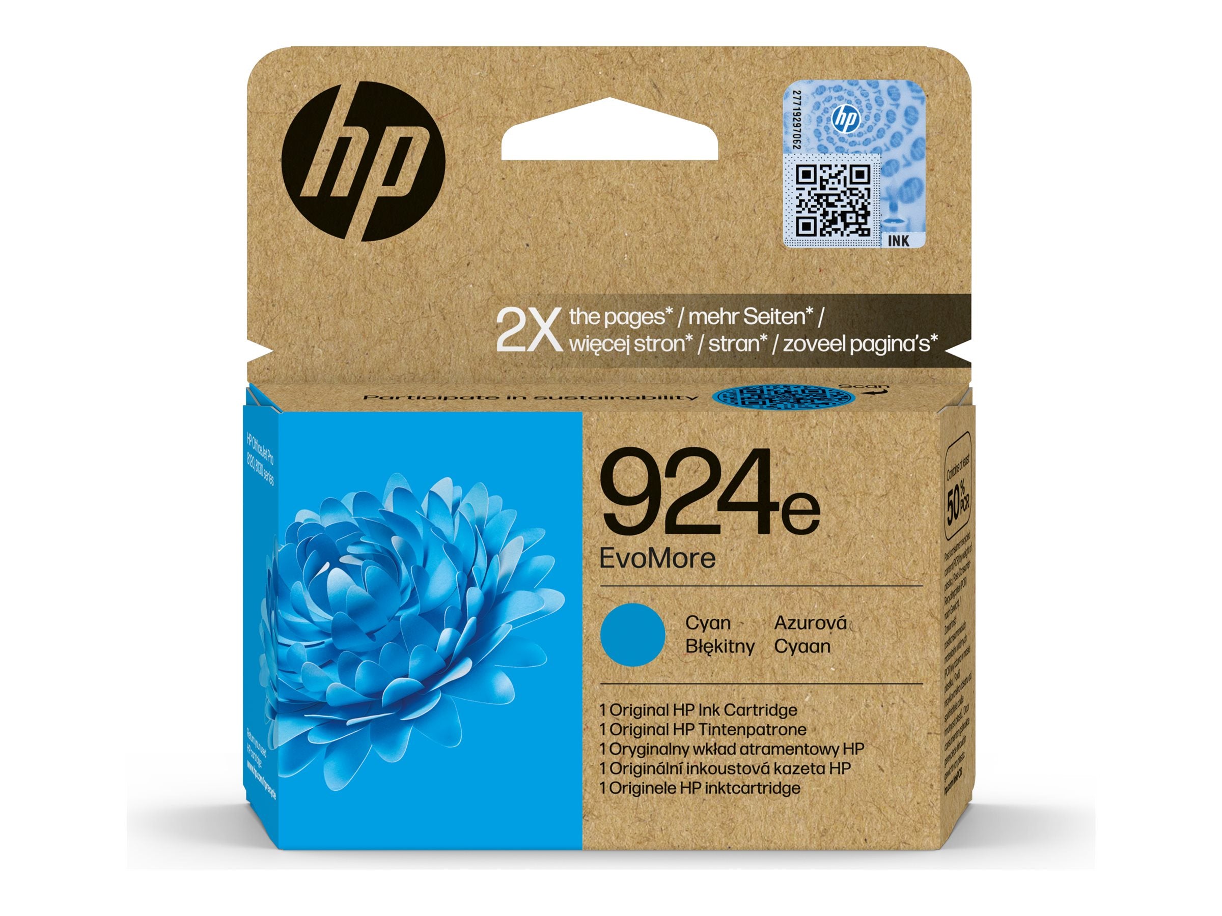 HP 924e EvoMore Cyan Original Ink Cartridge Verpackung
