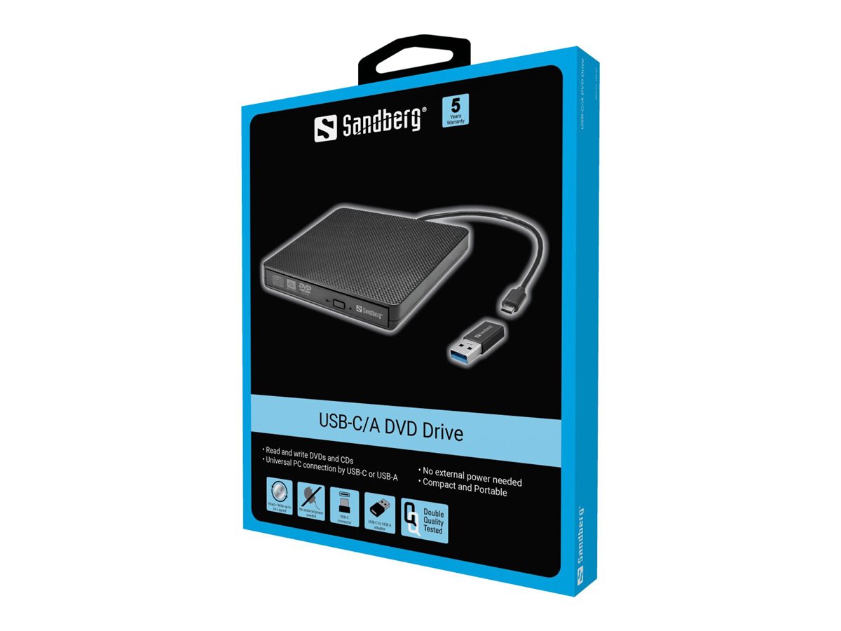 SANDBERG USB-C/A DVD Drive Vorderansicht