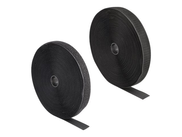 DELOCK Klettband 15m x 25mm schwarz - Vorderansicht