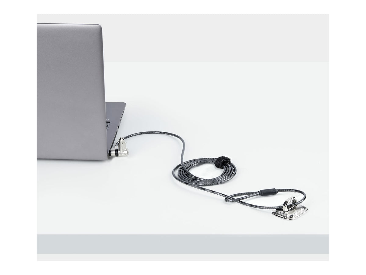 STARTECH.COM 3-in-1 Laptopschloss 2m Master Key Sicherheitsschloss Noble Wedge/Nano/K-Slot Schlussel Kabelschloss