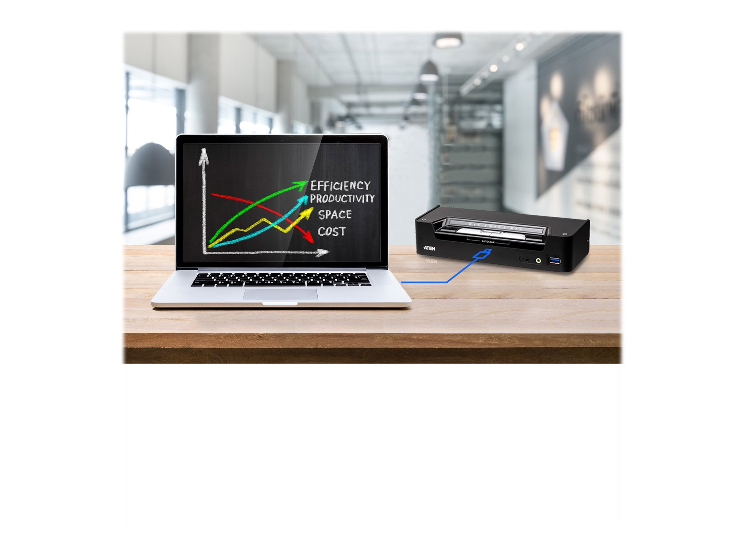 ATEN CS1953 3-Port USB-C DisplayPort Hybrid KVM Verpackung