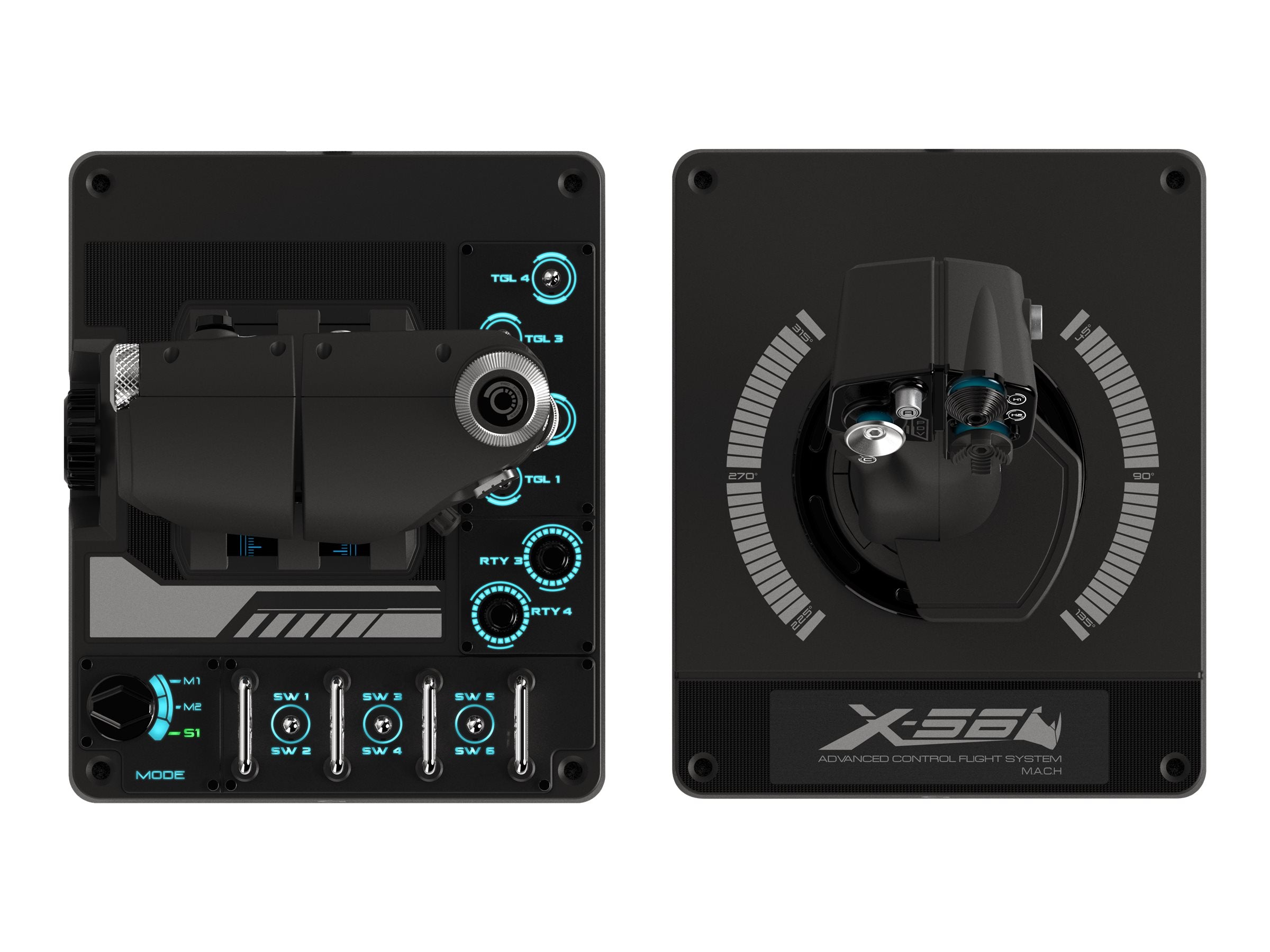 LOGITECH X56 H.O.T.A.S. Joystick Vorderansicht