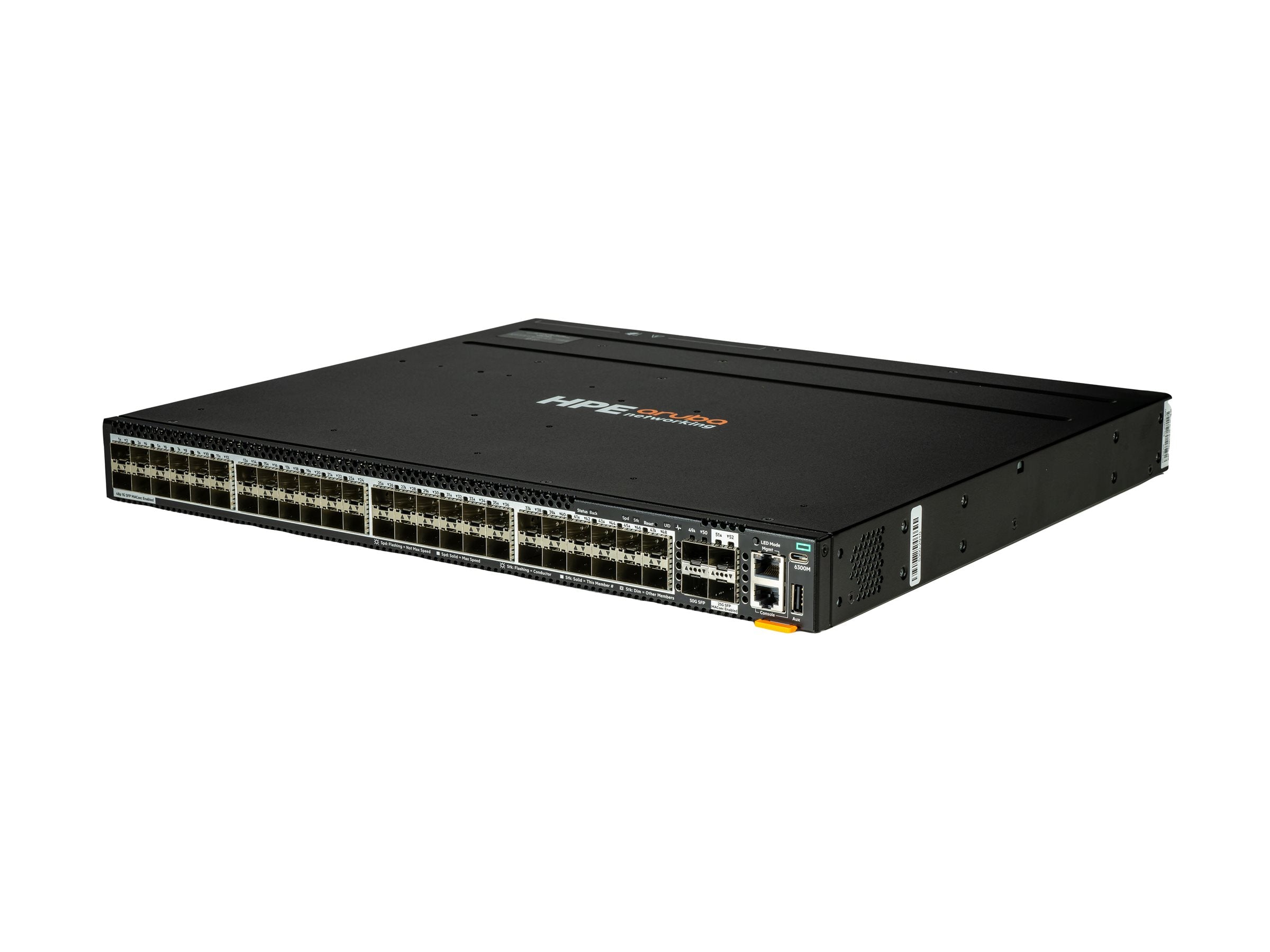 ARUBA HPE Aruba Networking CX 6300M 48p SFP Switch Vorderansicht