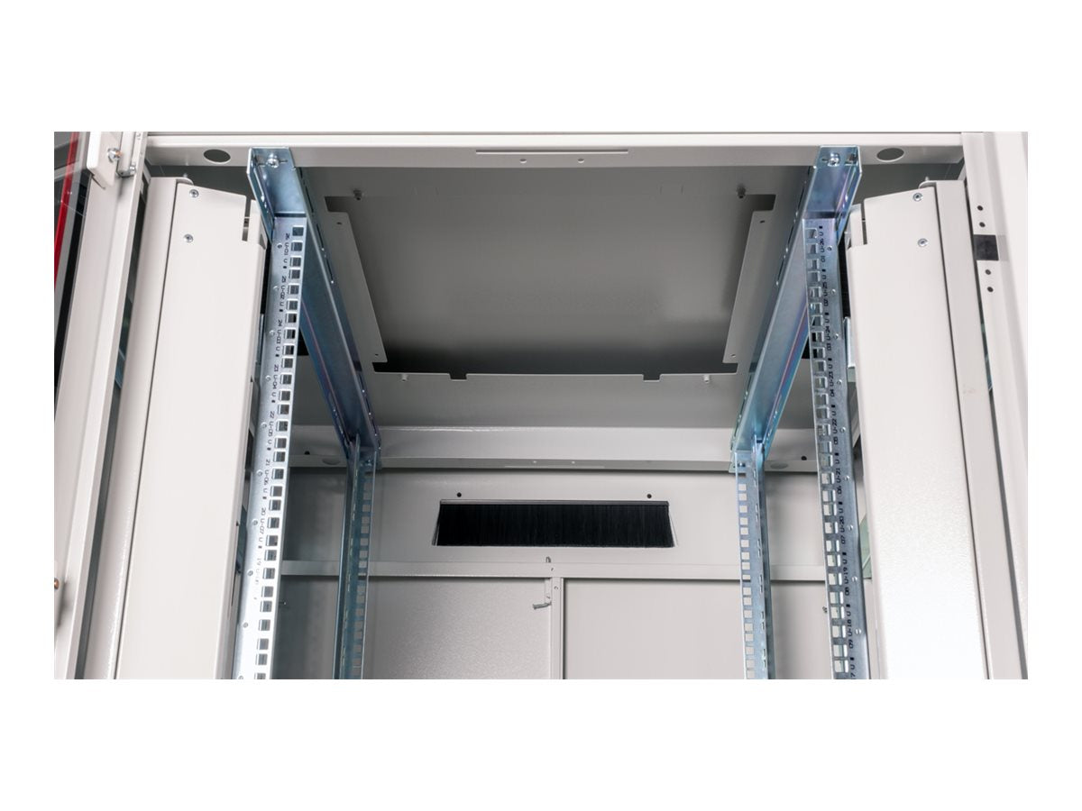 ROLINE Netzwerkschrank Pro 48,26cm 19Zoll 26 HE 800x800 Glastür grau - Vorderansicht