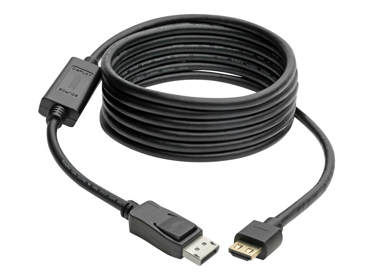 EATON TRIPPLITE DisplayPort 1.4 to HDMI Active Adapter Cable M/M 4K 60 Hz 4:4:4 HDR HDCP 2.2 10ft. 3m