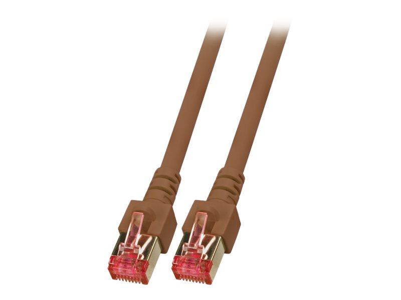 EFB RJ45 Patchkabel S/FTP Cat.6 LSZH 40m BRAUN reines Kupfer Laengenaufdruck auf Knickschutztuelle patentiert