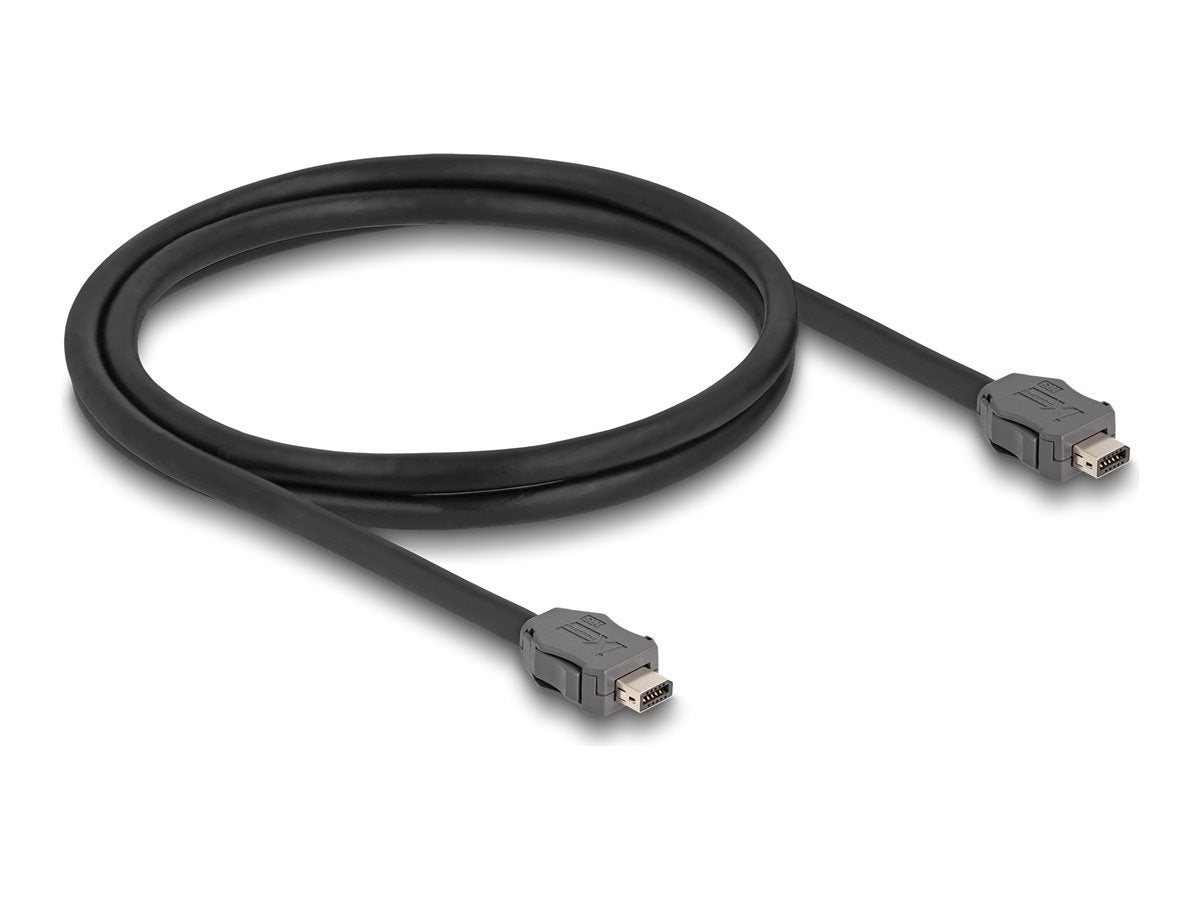 DELOCK Kabel ix Industrial A-Kodierung Stecker zu Stecker Cat.7 1 m - Vorderansicht
