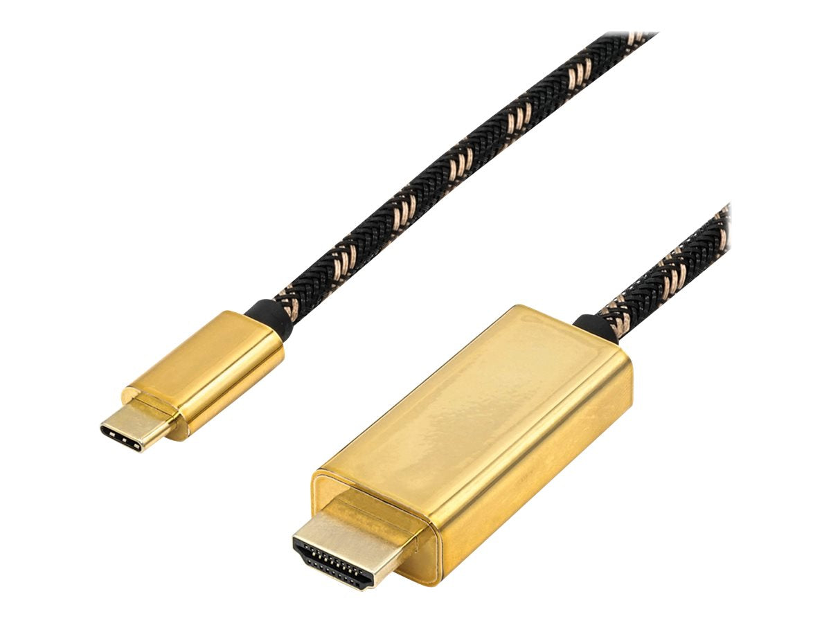 ROLINE GOLD USB Typ C - HDMI Adapterkabel ST/ST 2m Vorderansicht