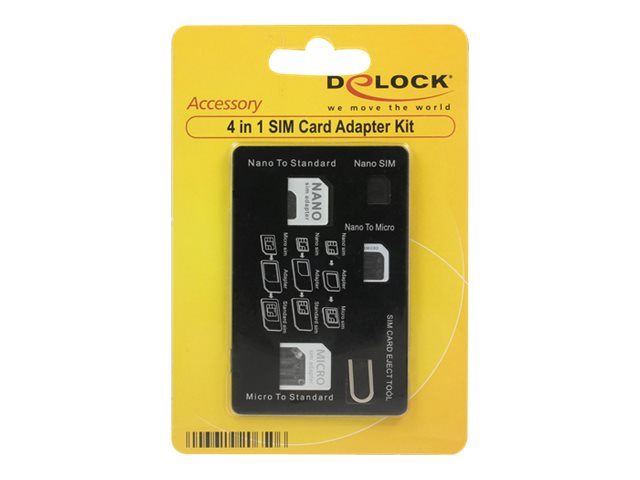 DELOCK SIM Karten Adapterset 4 in 1 Verpackung