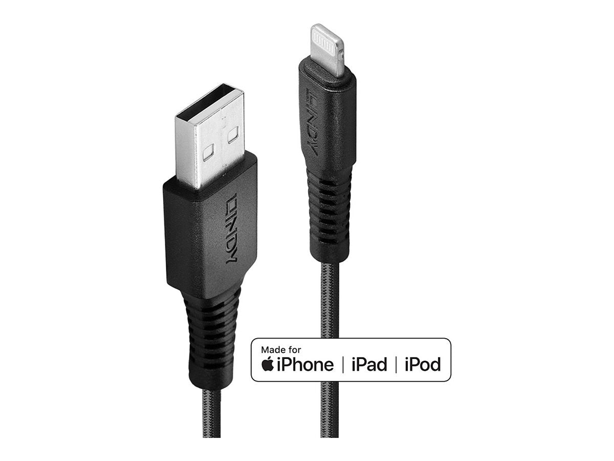 LINDY 2m verstärktes USB Typ A an Lightning Ladekabel - Verpackung