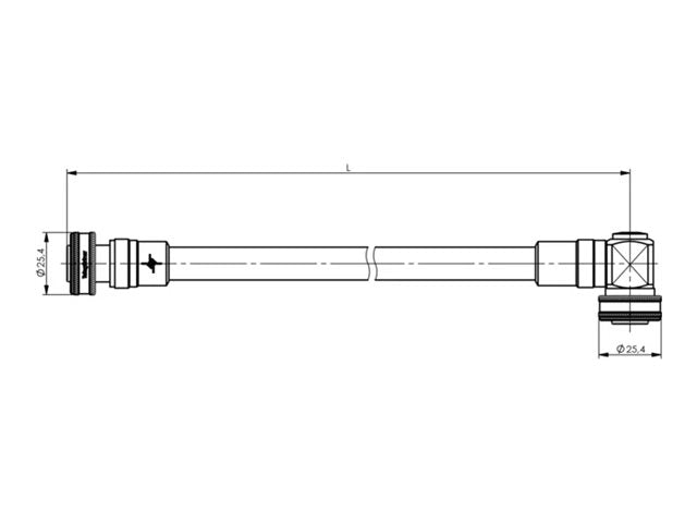 PUC TELEGÄRTNER 4.3-10 Jumper Kabel 1/2z IP68 L 5.0 m. mPP-mPP90. G23 1/2zflex - JMPS/50BDK 4.3-10 auf 4.3-10 Push-Pull Type Jumper