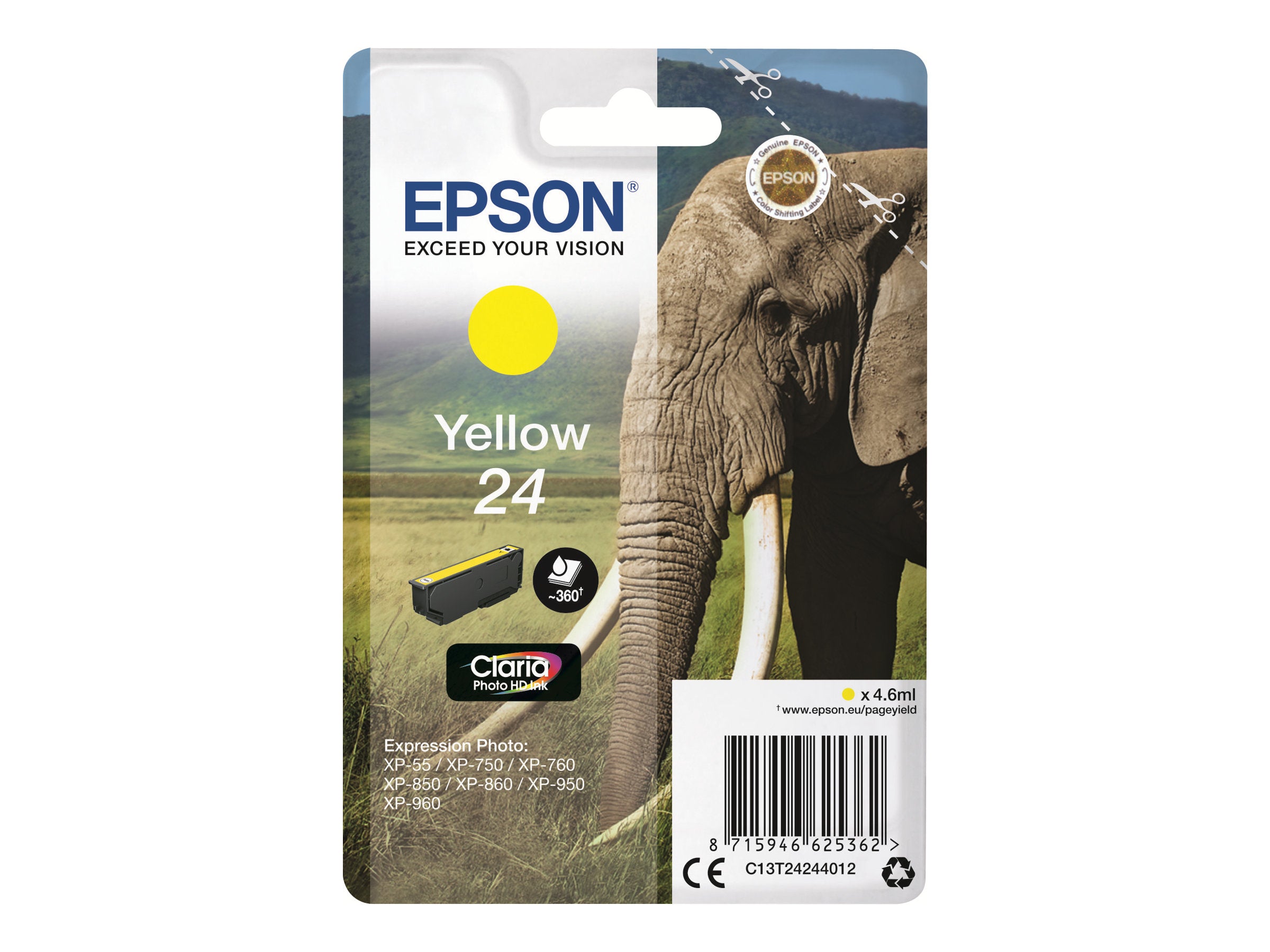 EPSON 3LB 24 Tintenpatrone Gelb Vorderansicht