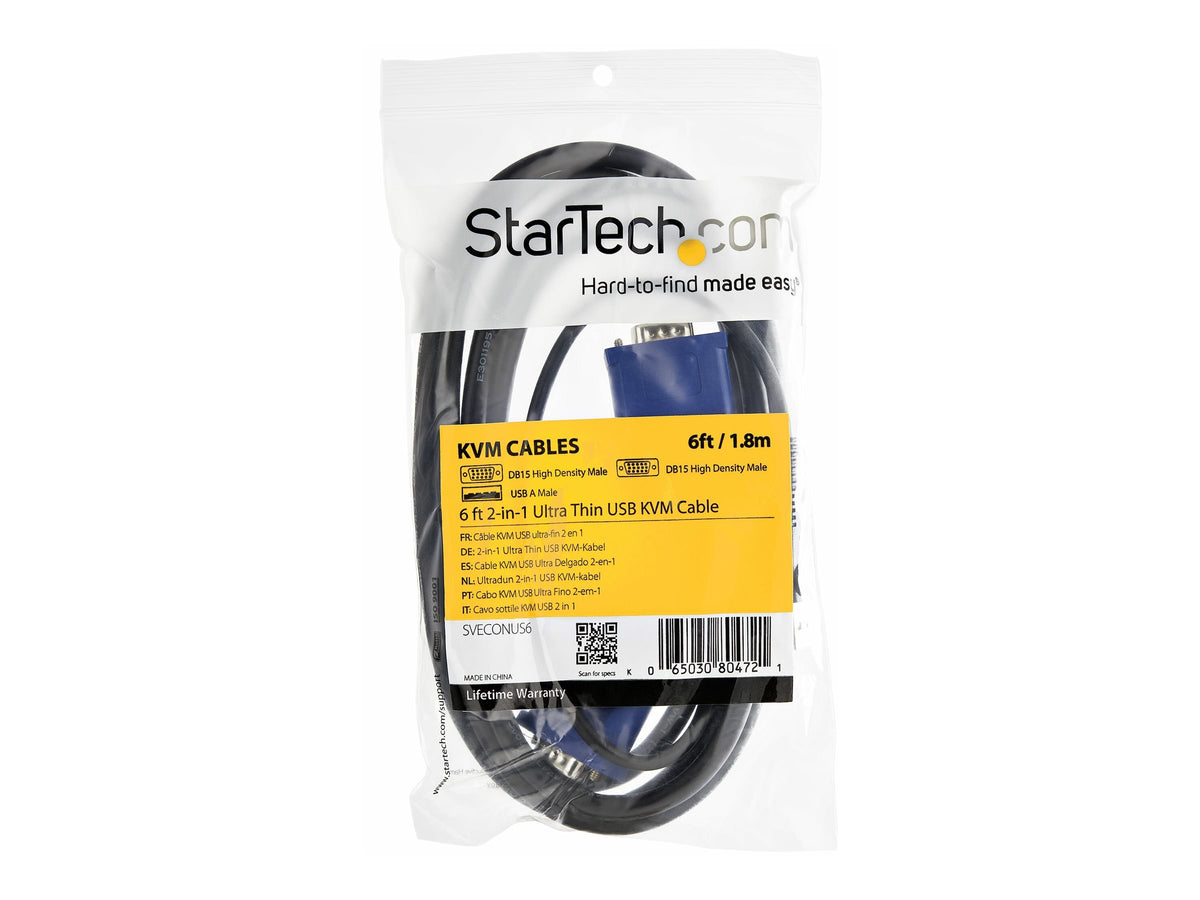 STARTECH.COM KVM Kabel USB VGA für KVm Switch 4,5m - Detailansicht der Anschlüsse