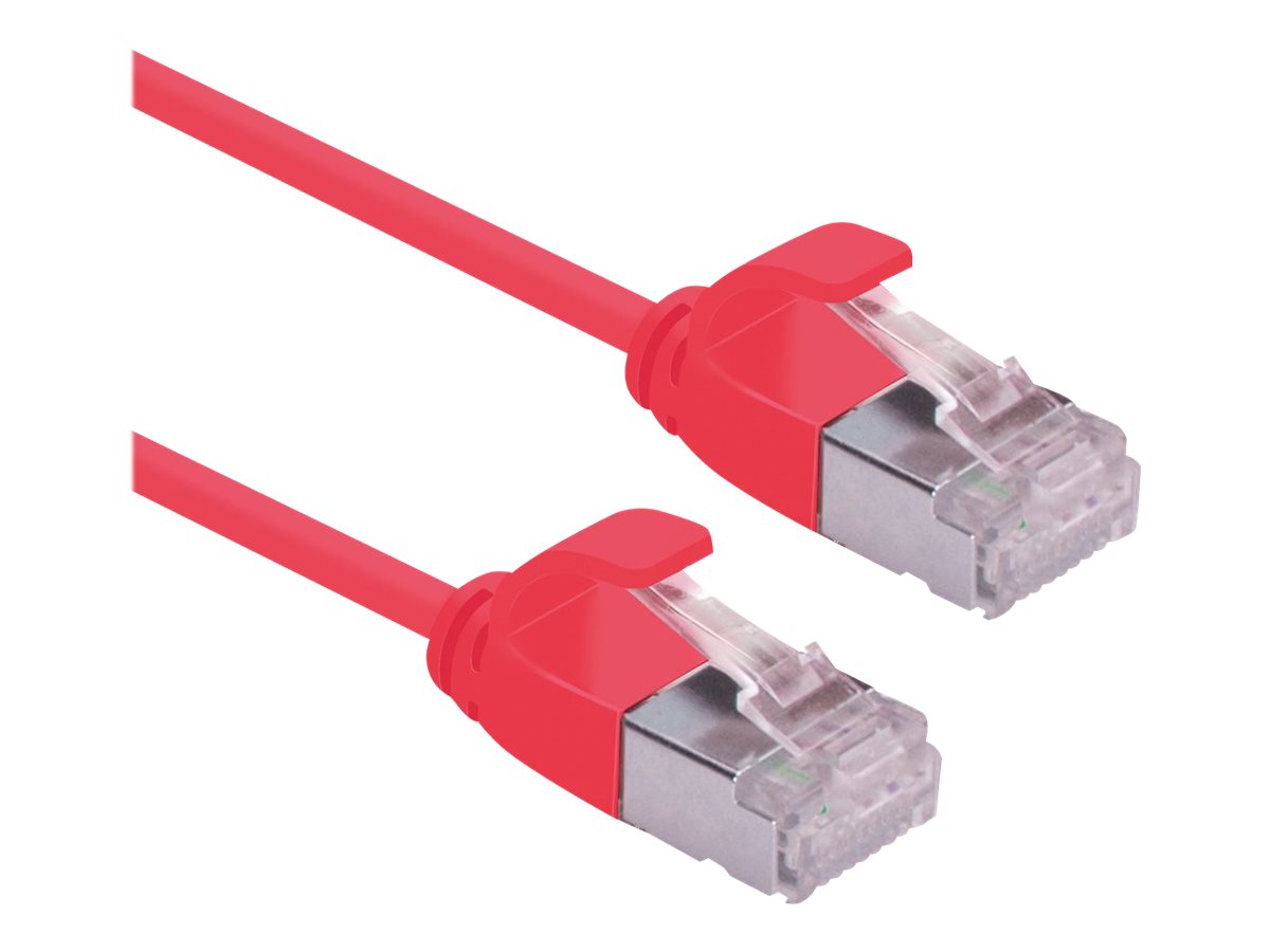 ROLINE GREEN U/FTP Patchkabel Kat.6A Class EA LSOH slim rot 3m - Vorderansicht