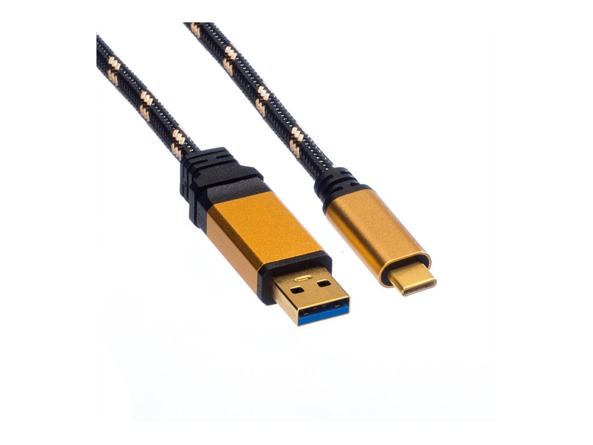 ROLINE GOLD USB 3.2 Gen 1 Kabel A-C ST/ST 1m - Detailansicht der Stecker