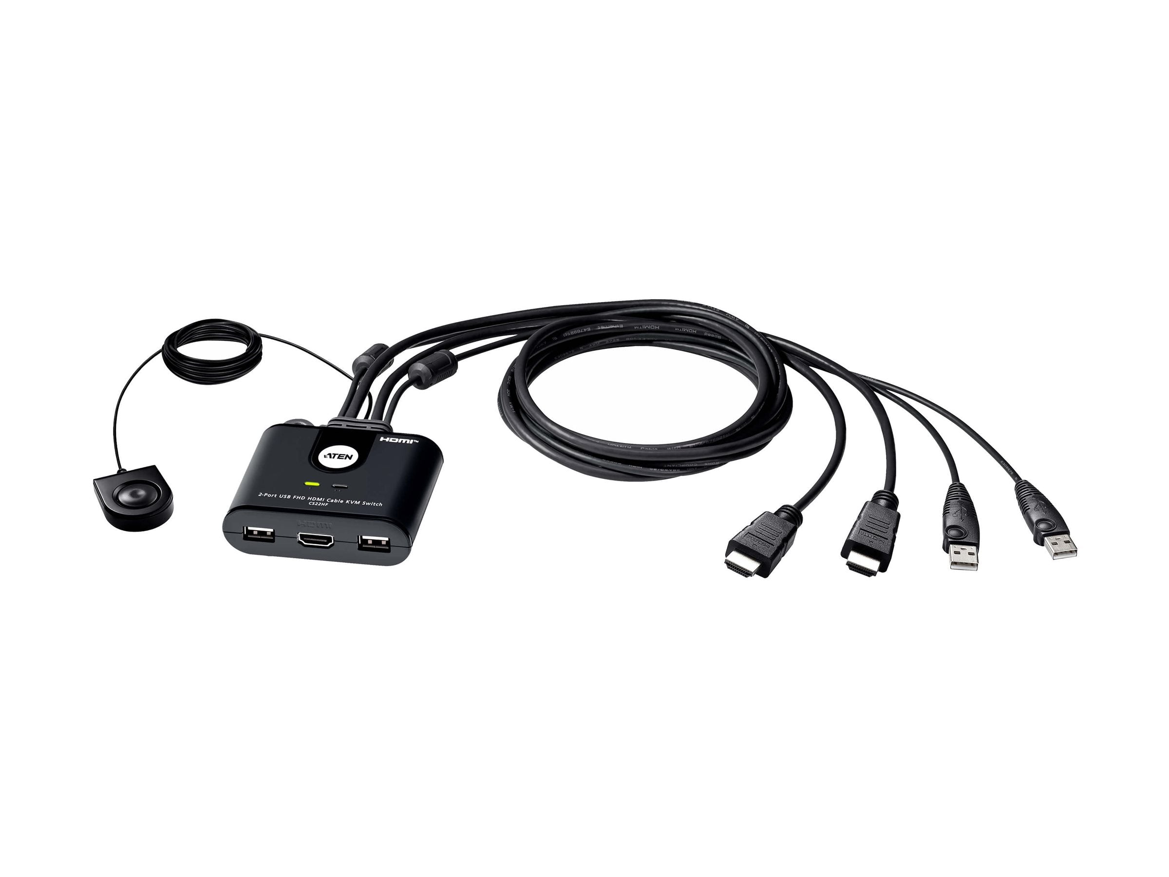 ATEN CS22HF USB FHD HDMI Kabel Switch 2-Port Vorderansicht