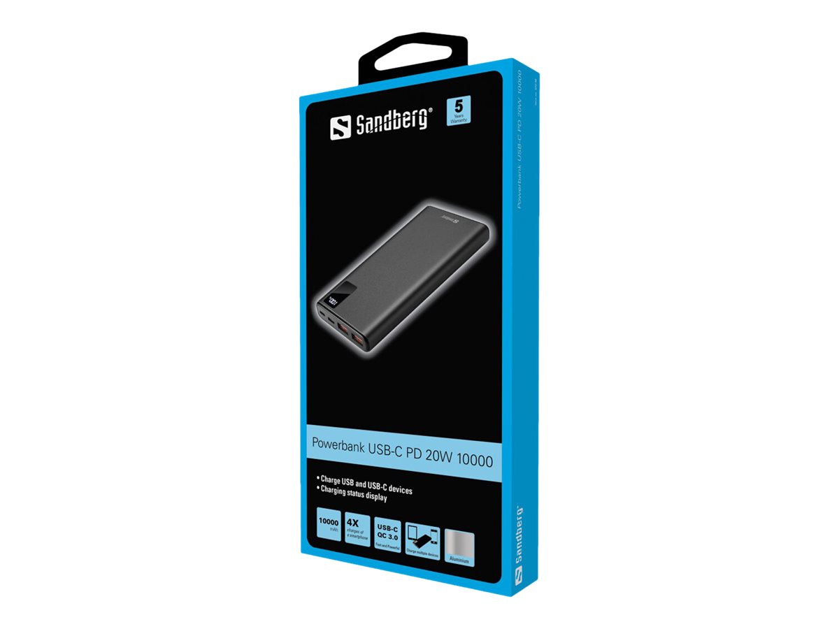 SANDBERG Powerbank USB-C PD 20W 10000 Verpackung