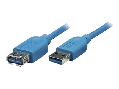 TECHLY USB3.0 Verlängerungskabel blau 0,5m Anschlussansicht
