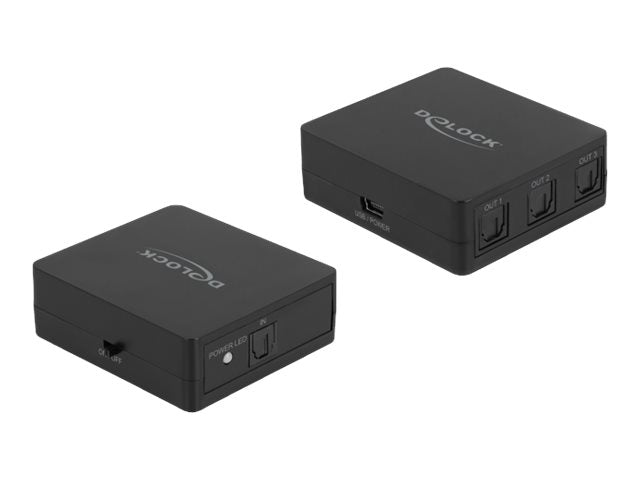 DELOCK S/PDIF TOSLINK Splitter 1 In 3 Out - Vorderansicht