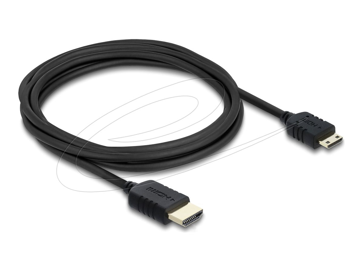 DELOCK Koaxiales High Speed HDMI Kabel HDMI Stecker zu Mini HDMI Stecker 8K 60 Hz 3m - Vorderansicht