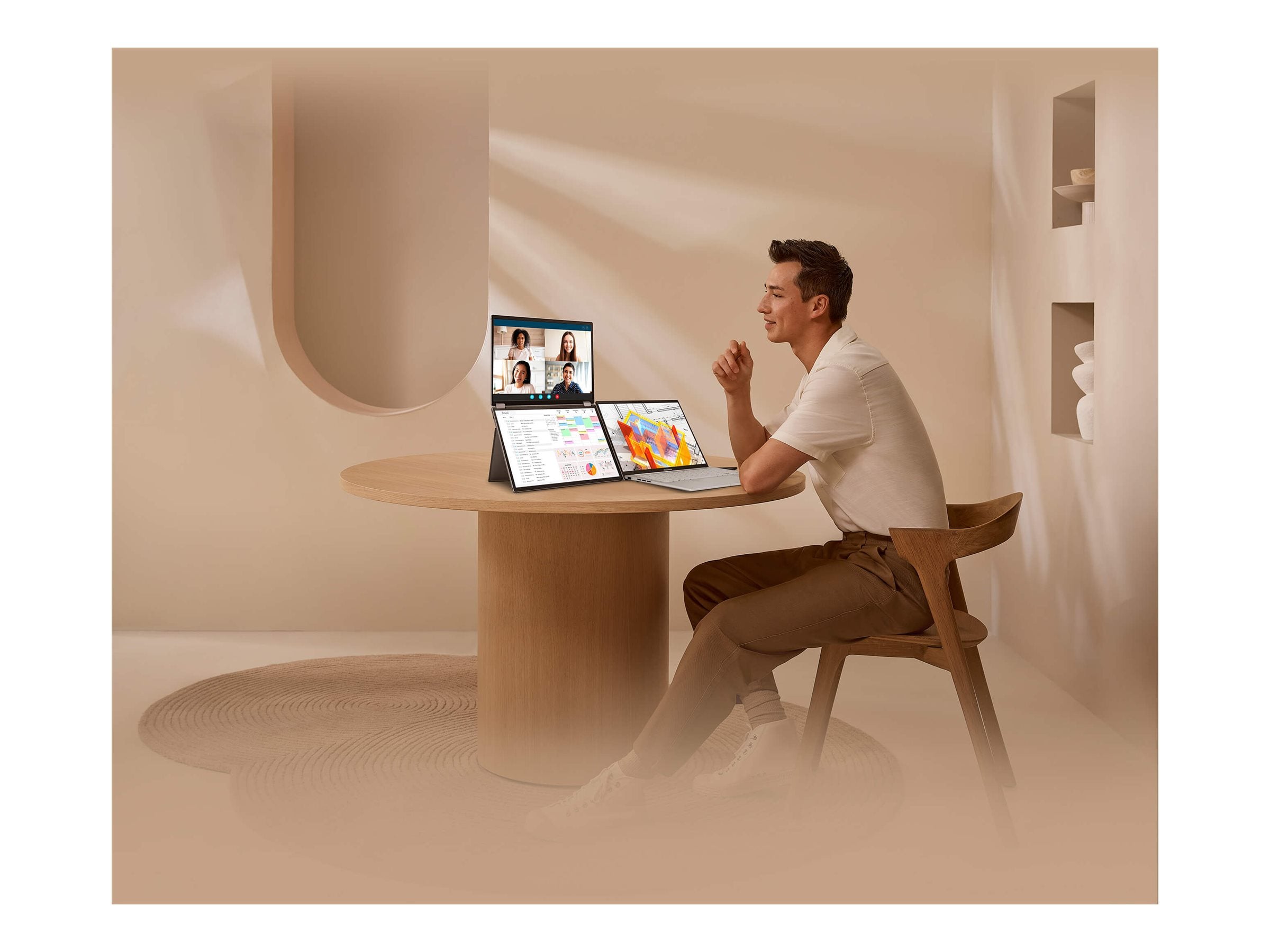 ASUS ZenScreen Duo OLED MQ149CD Monitor Vorderansicht