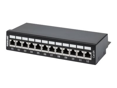 INTELLINET 12-Port Cat6a Patchpanel geschirmt FTP Vorderansicht