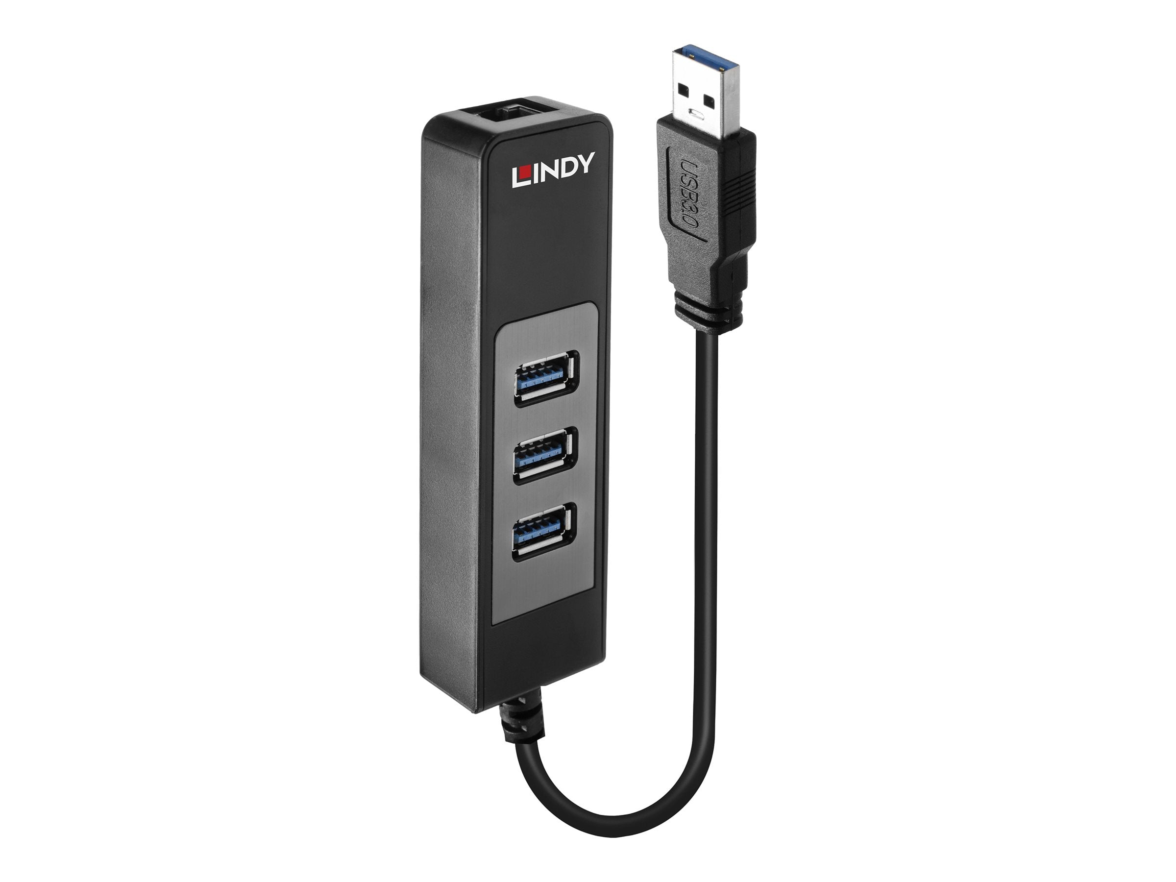LINDY USB 3.1 Hub/Gigabit Ethernet Adapter Vorderansicht