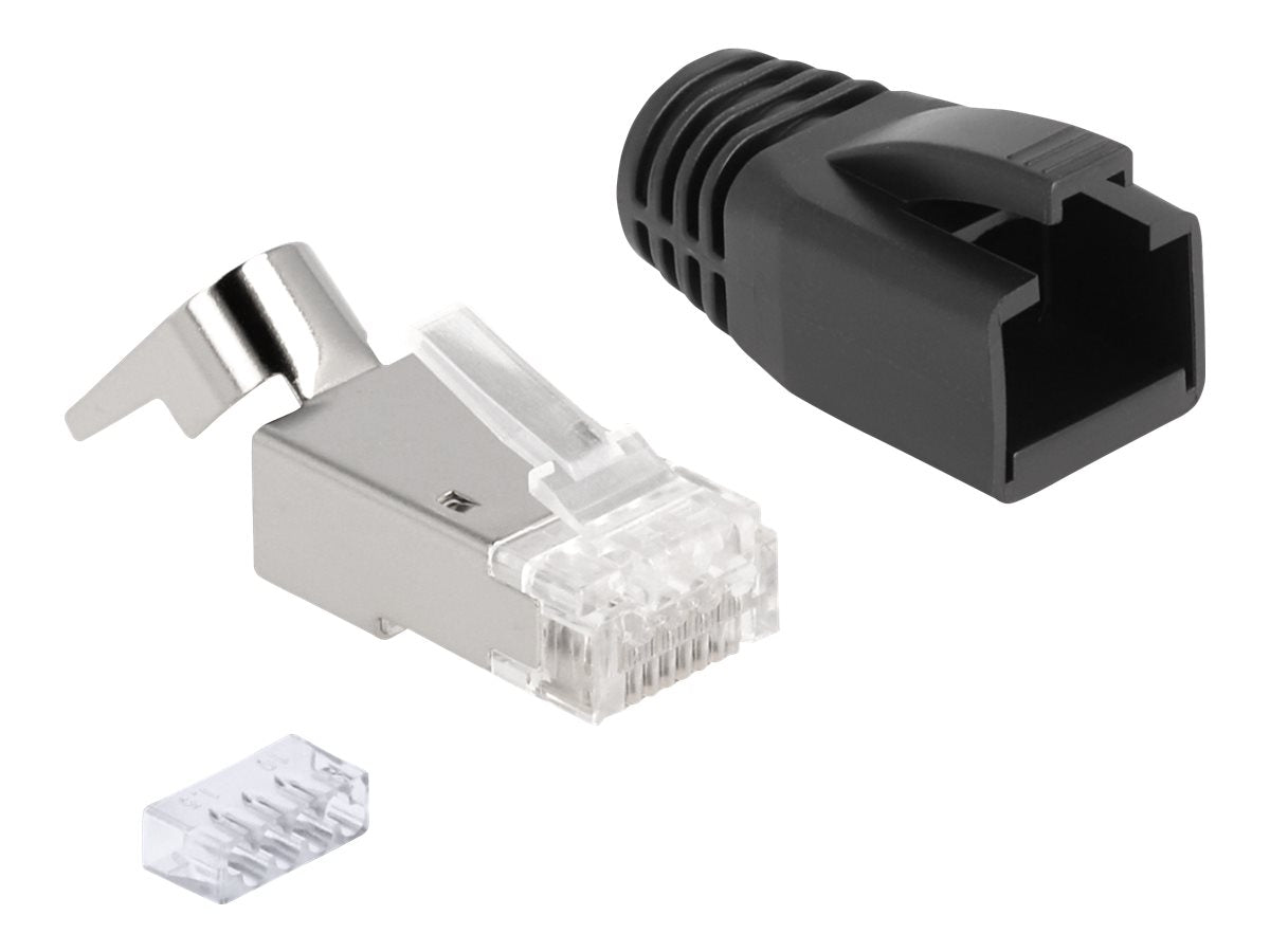 DELOCK RJ45 Modularer Stecker mit Zugentlastung Cat.6A Cat.7 25er Set - Vorderansicht