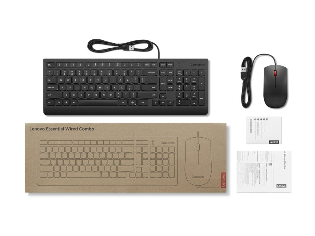 LENOVO Essential Wired Keyboard and Mouse Combo AI Turkish 440 - Verpackung