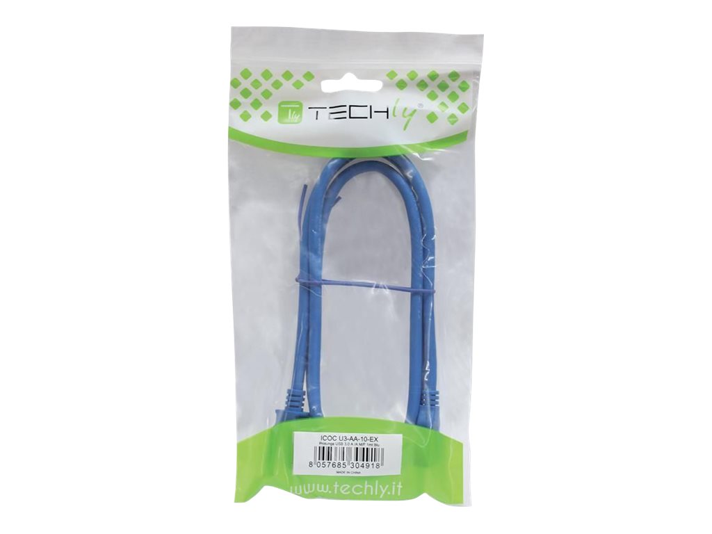 TECHLY USB3.0 Anschlusskabel blau 2m Vorderansicht