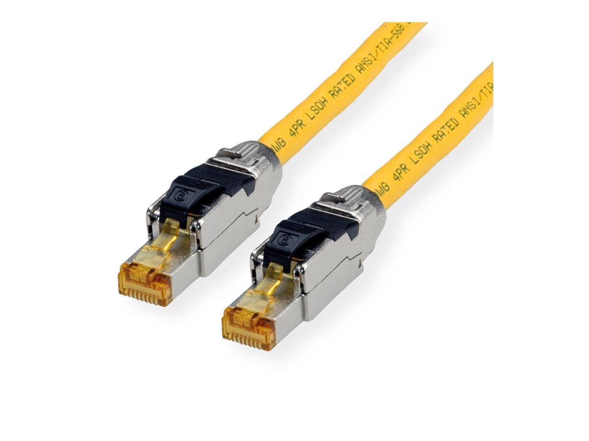 ROLINE S/FTP- PiMF- Patchkabel Kat.8 Class I LSOH Massivdraht gelb 2m - Vorderansicht