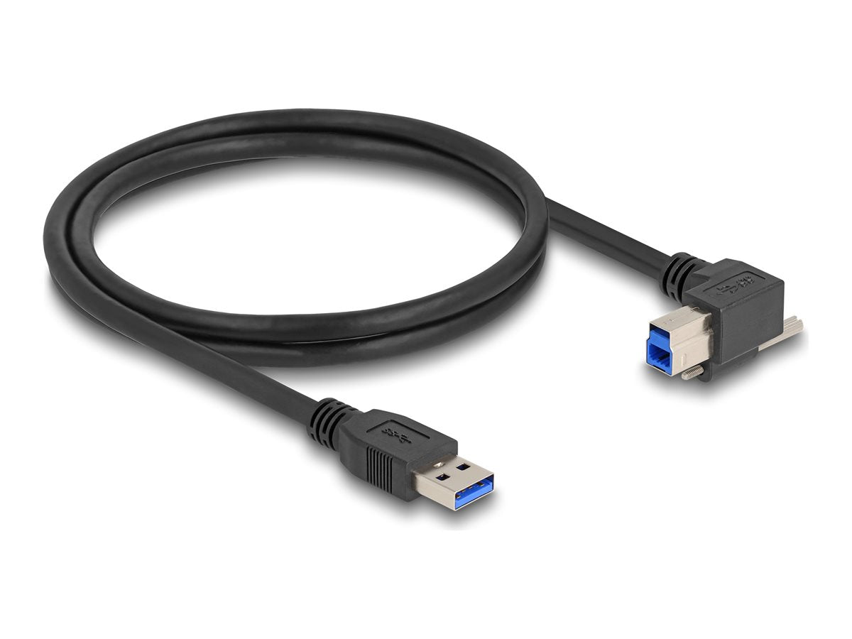 DELOCK USB 5 Gbps Kabel USB Typ-A Stecker gerade zu USB Typ-B Stecker 90 nach rechts gewinkelt - Vorderansicht