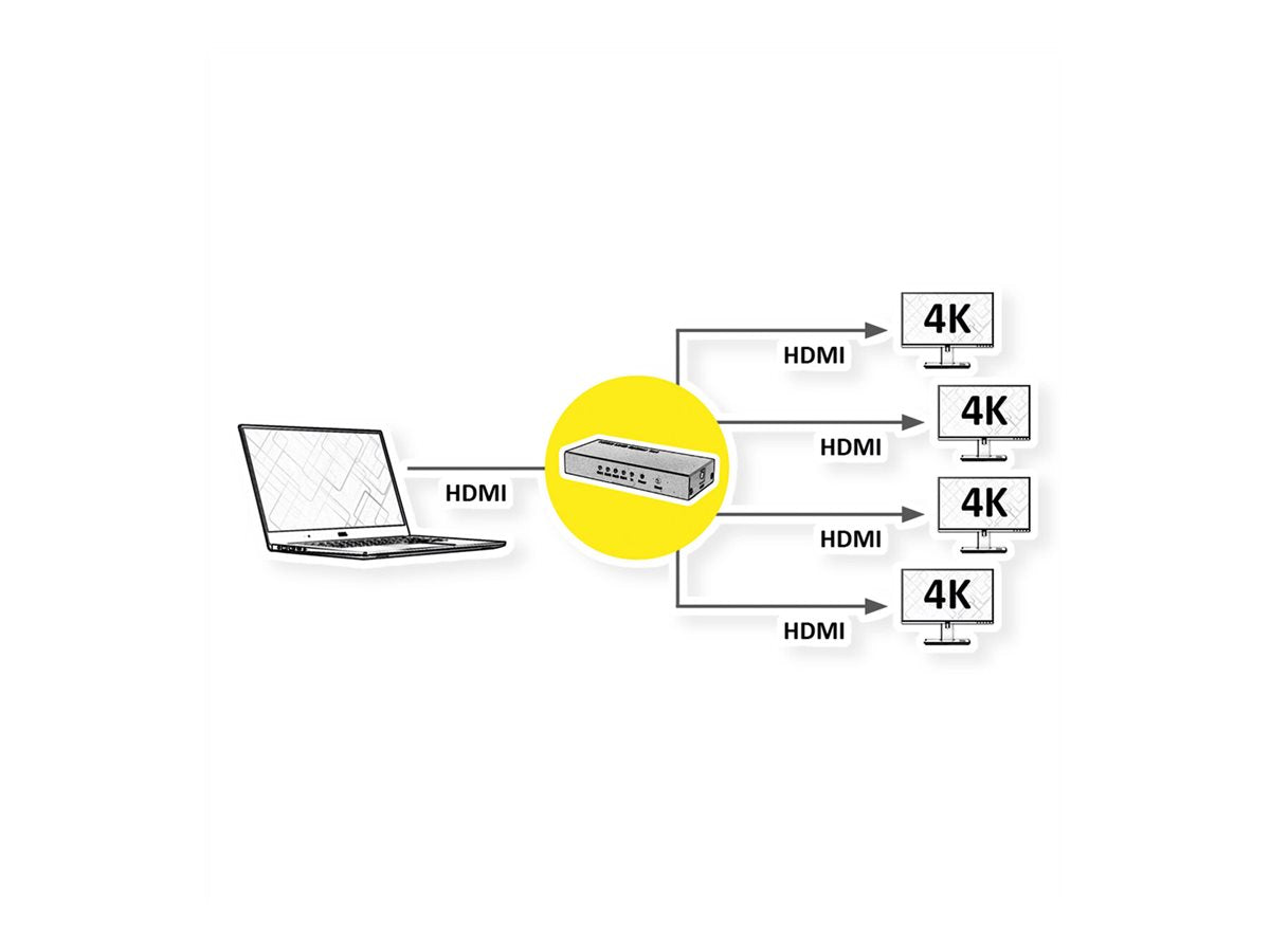 ROLINE 4K HDMI Video-Splitter 4fach Verpackung