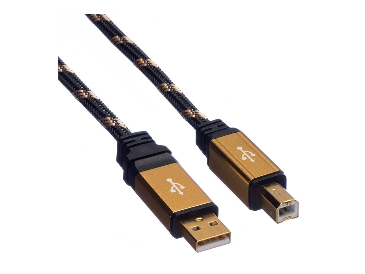 SECOMP ROLINE GOLD USB2.0 Kb A-B ST/ST 1.8m Vorderansicht