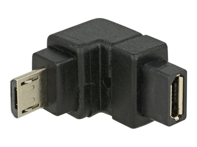 DELOCK Adapter USB 2.0micro-B Stecker > USB 2.0micro-B Buchse gewinkelt unten - Vorderansicht