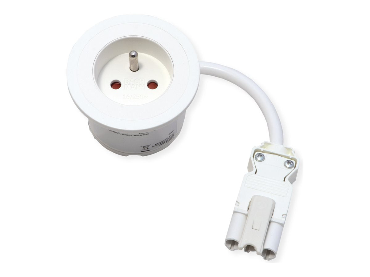 BACHMANN PIX 1xUTE 0,2m GST18 RAL9010 Steckdose Vorderansicht