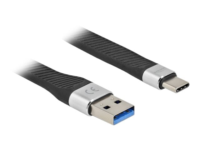 DELOCK USB 3.2 Gen 1 FPC Flachbandkabel USB Typ-A zu USB Type-C 14cm Vorderansicht