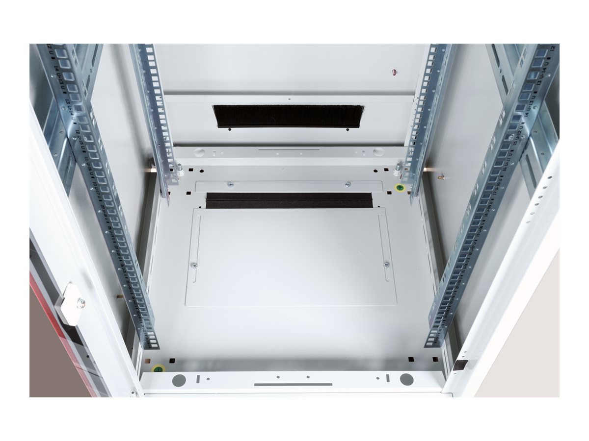 ROLINE Netzwerkschrank Pro 48,26cm 19Zoll 26 HE 600x600 BxT Glastür grau - Vorderansicht