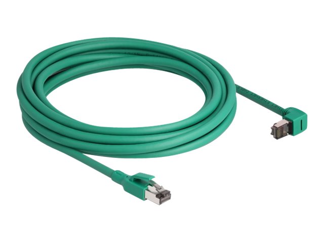 DELOCK RJ45 Netzwerkkabel PROFINET SF/UTP 90 gewinkelt 5m grün - Vorderansicht