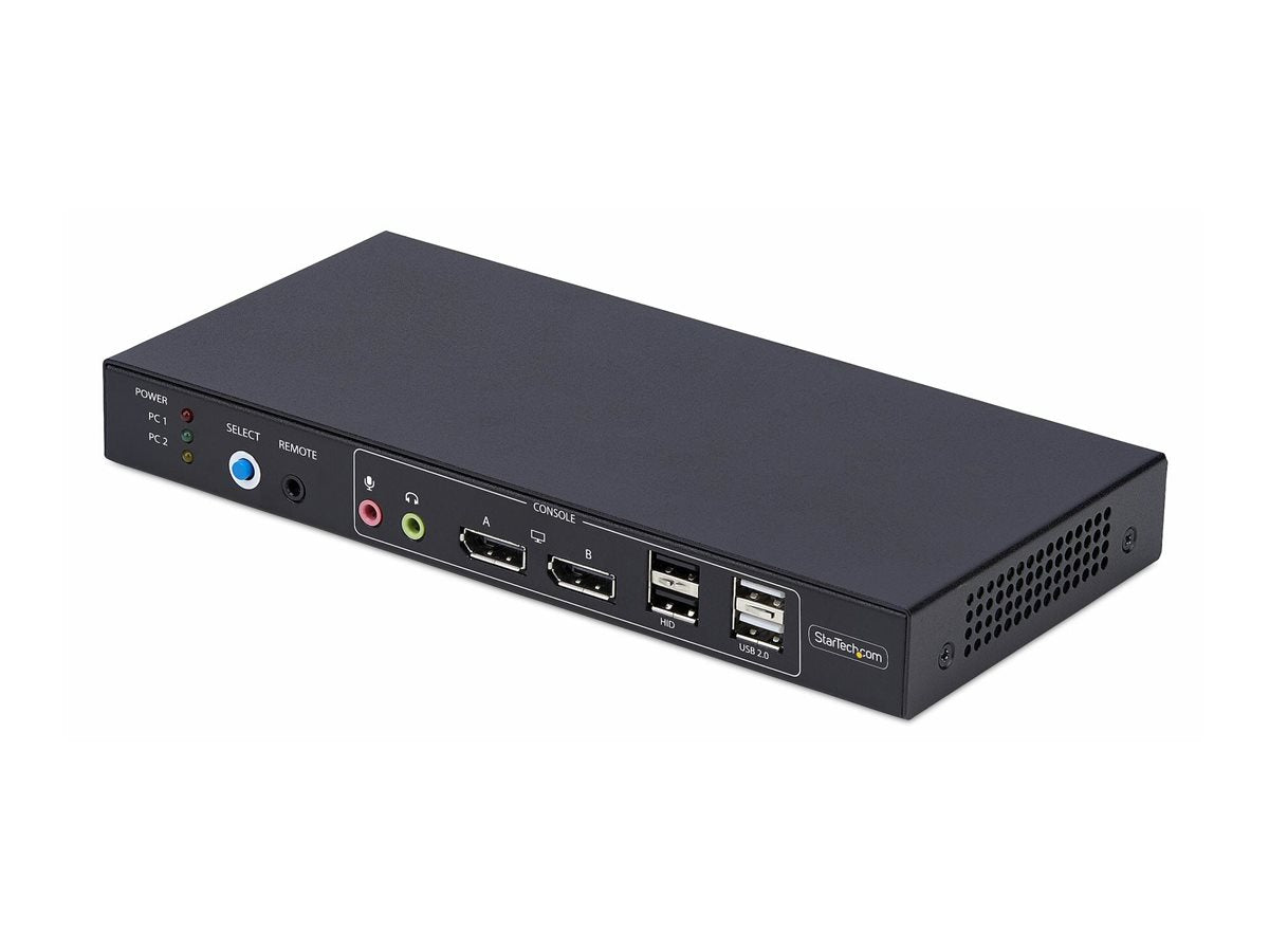 STARTECH.COM 2-Port Dual-Monitor KVM Switch mit Dual-View Videomatrix DisplayPort 4K 60Hz 4x USB DP KVM Matrix Switch TAA