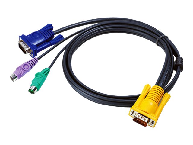 ATEN 2L-5206P KVM-Kabel VGA PS/2 schwarz 6m - Vorderansicht