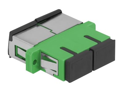 DELOCK LWL Kupplung mit Laserschutzklappe SC Duplex Buchse zu SC Duplex Buchse Singlemode grün