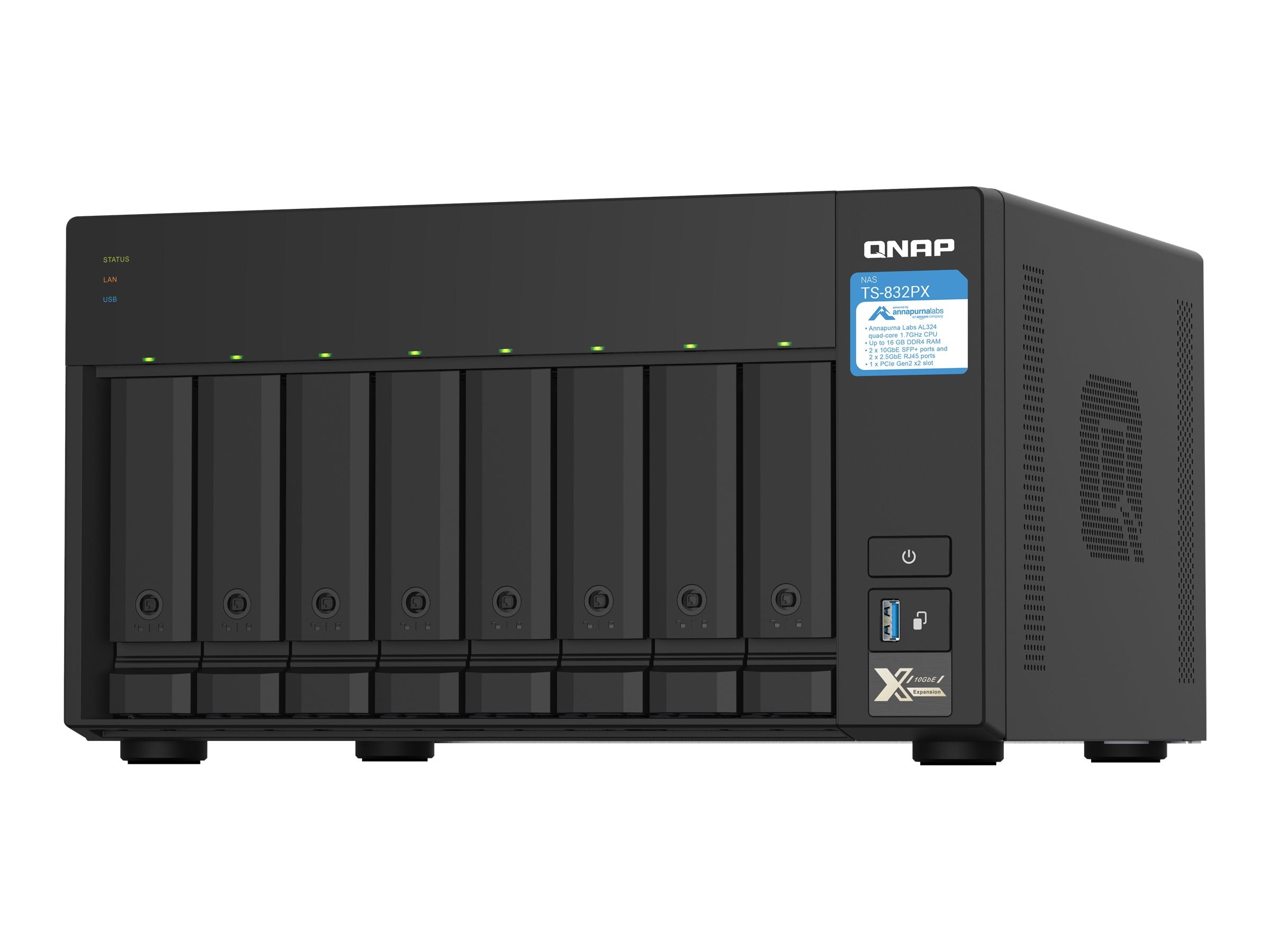 QNAP TS-832PX-4G NAS-Server Vorderansicht