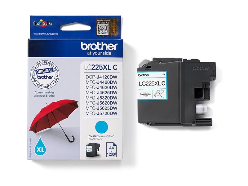 BROTHER LC-225XL Tinte cyan hohe Kapazität im Einsatz