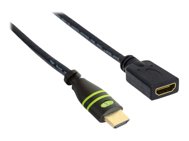 TECHLY HDMI 4K 60Hz High Speed Anschluss mit Ethernet M/F schwarz 3,0m Detailansicht