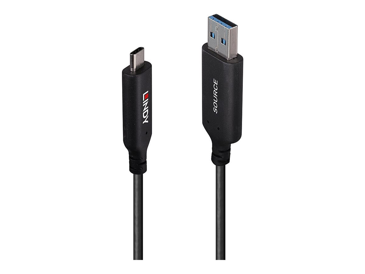 LINDY 50m USB 3.2 Gen 1 Typ A an C Hybridkabel Vorderansicht