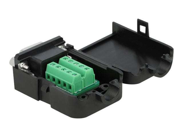 DELOCK Adapter Sub-D 9 Pin Buchse zu Terminalblock 10 Pin mit Gehäuse